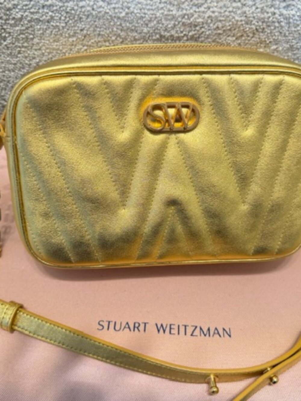 Stuart Weitzman gold mini bag